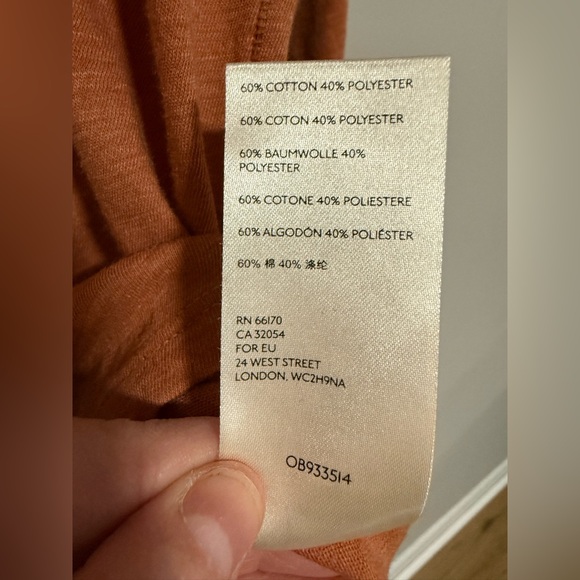 We The Free Orange Betty Long Sleeve Top Size Large Slouchy Boho Beachy - Picture 9 of 9